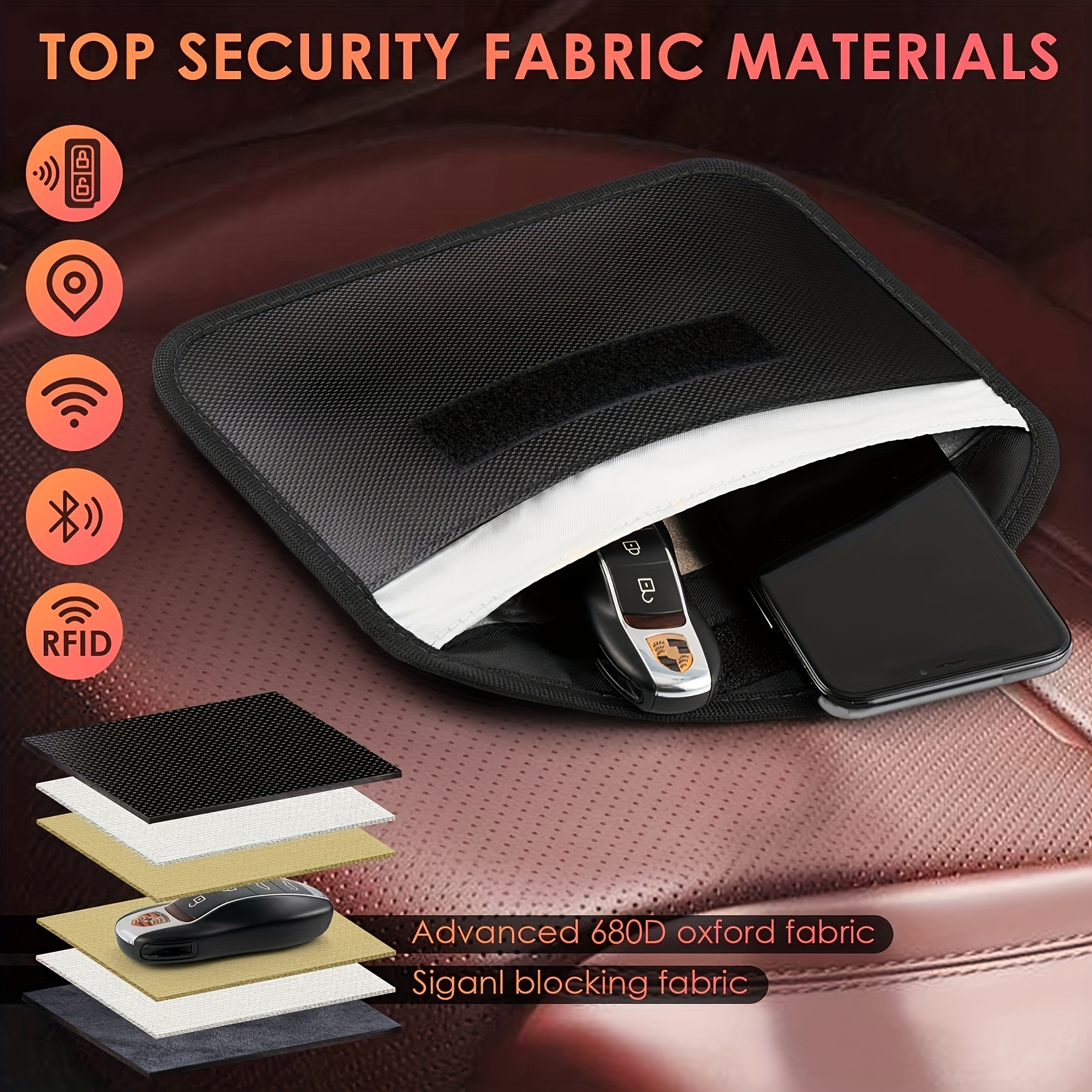 Faraday Box Car Protector Mobile Phone Anti Theft avec 2pcs Pochette pour  porte-clés