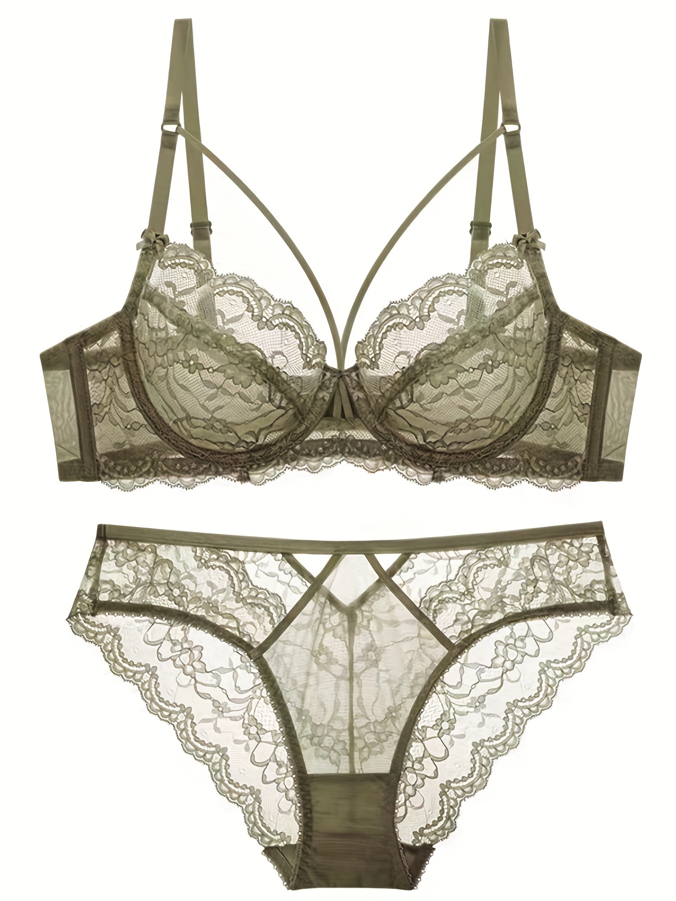 Unlined Floral Bra - Enchanted forest
