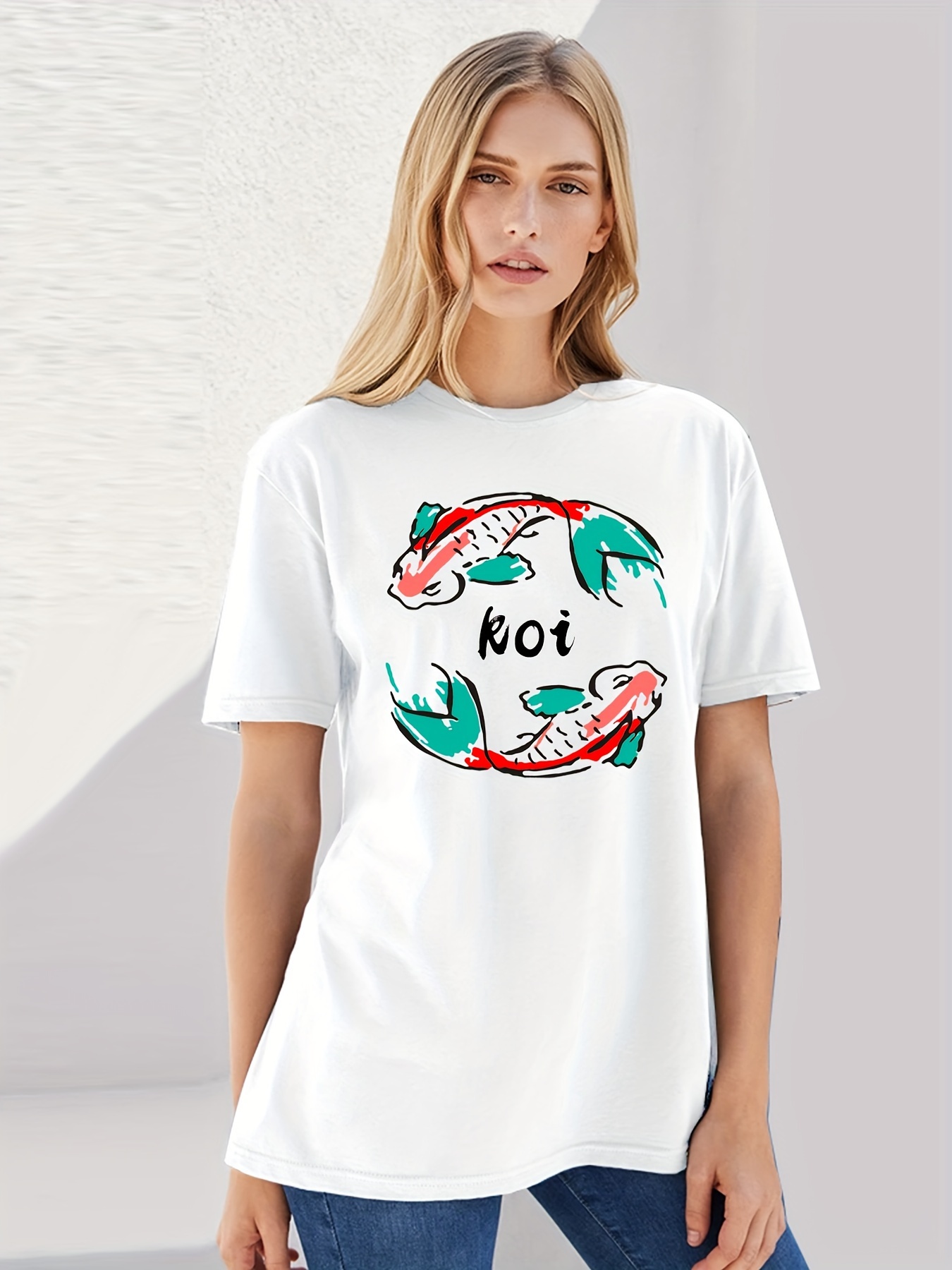 Fish Graphic Casual Fashion Sports T shirt Short Sleeve - Temu