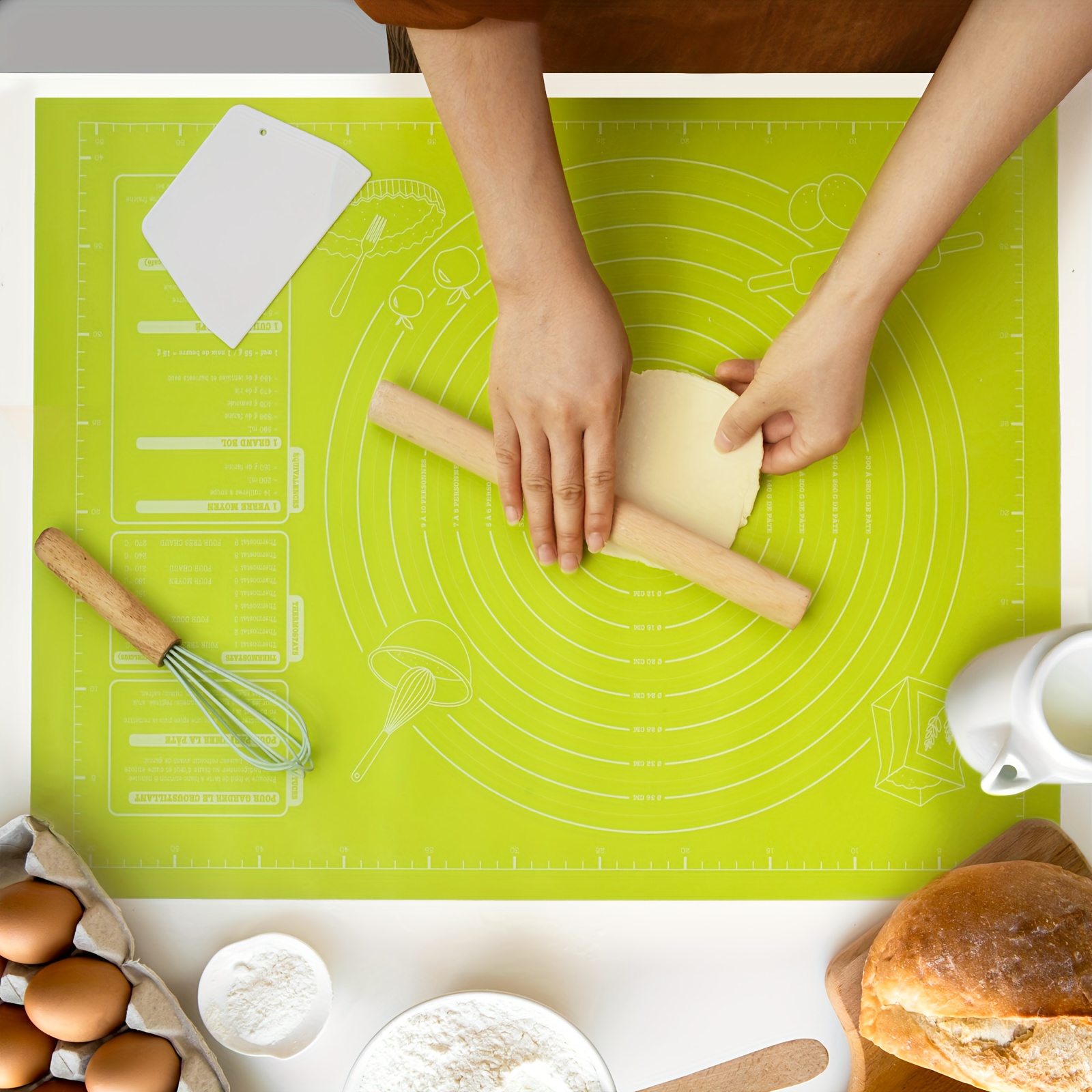 Silicone Pastry Mat Extra Thick Non Stick Baking Mat with