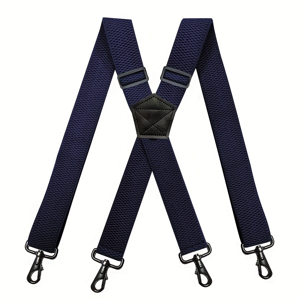 1 Boxed Men's Y Shaped Heavy Duty Suspenders 6 Metal Clips Elastic Straps -  Temu