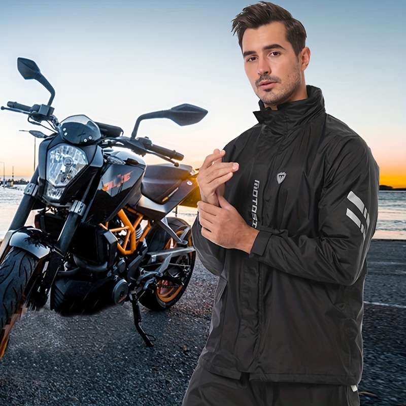 Chubasquero de motocicleta para hombre y mujer, ropa impermeable  motociclista de lluvia, abrigo, chaqueta, pantalones, conjunto…