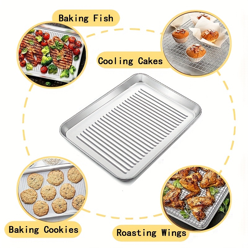 Easy Clean Baking Trays Non stick Stainless Steel Cookie Pan - Temu
