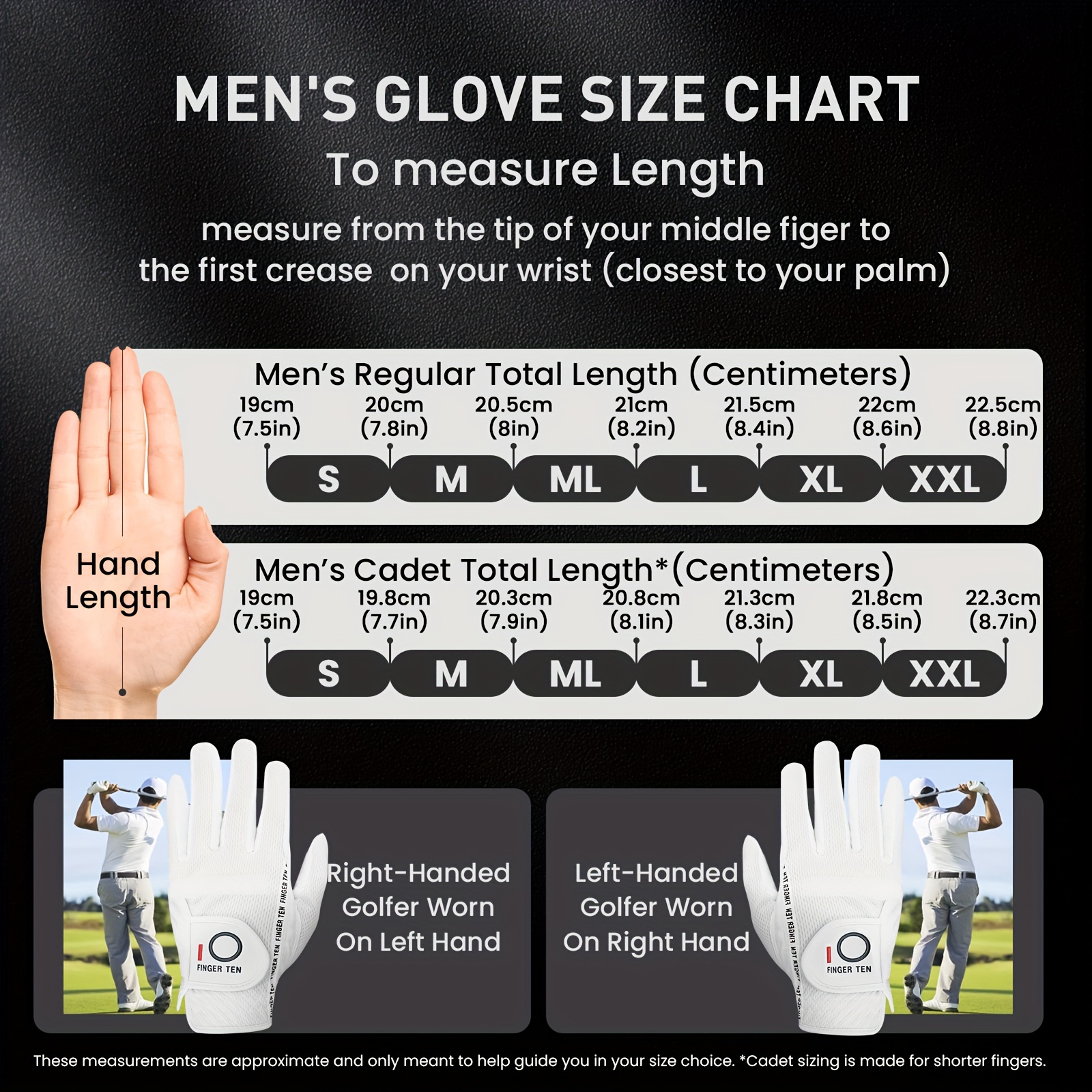 3 pack mens golf gloves for right left handed golfer all weather performance s m l xl xxl 3