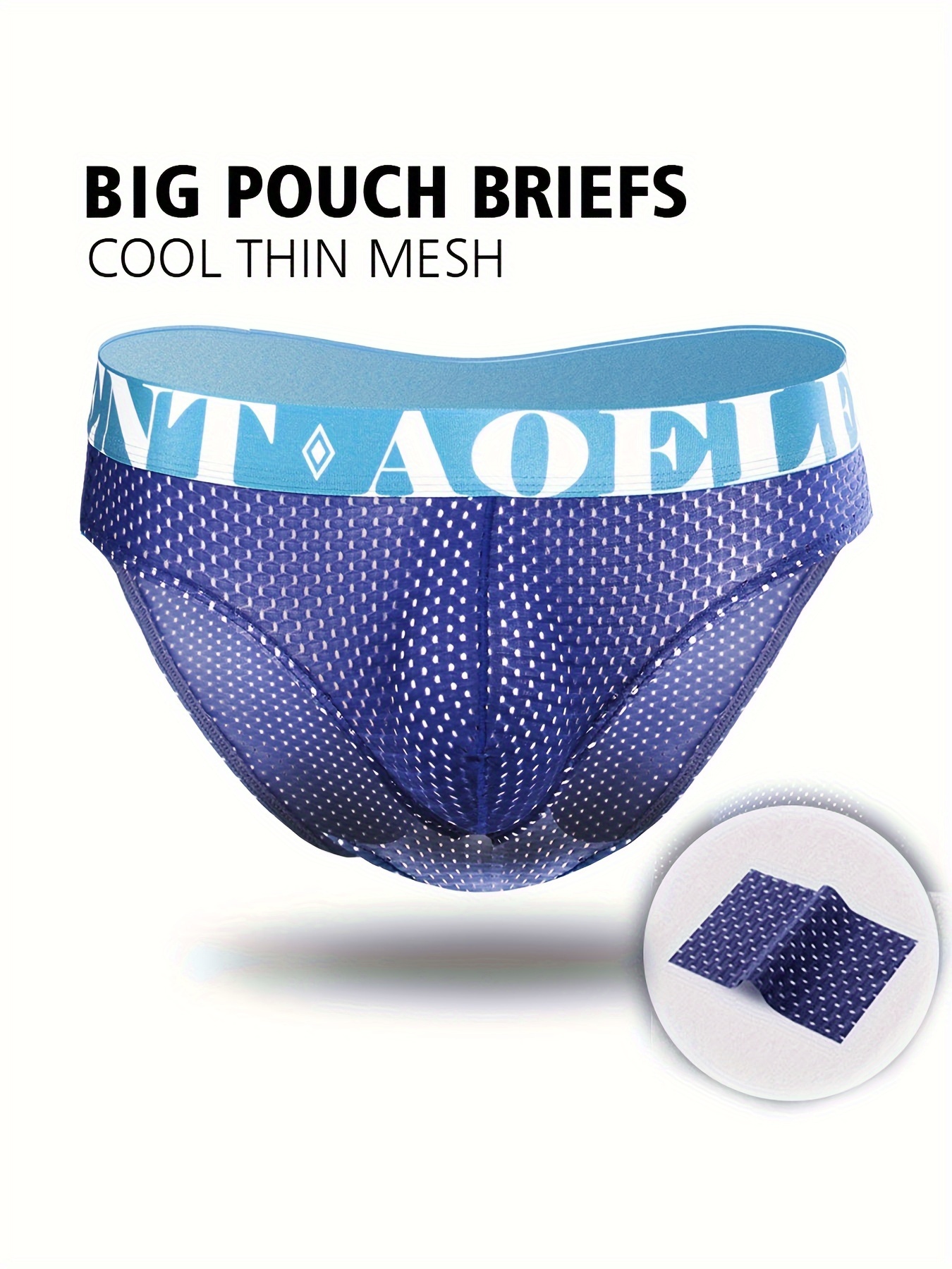 Men's Underwear Fashion U convex Large Pouch Bag Briefs Mesh - Temu