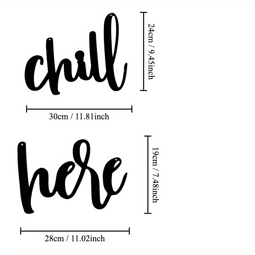 Image of 2pcs Metal Sign, " Here" Text Wall Decoration, Metal Artwork, Scene Decoration, Room Decoration, Suitable For Room Bedroom Bathroom Kitchen Indoor And Outdoor Wall Decoration, Holiday Gift