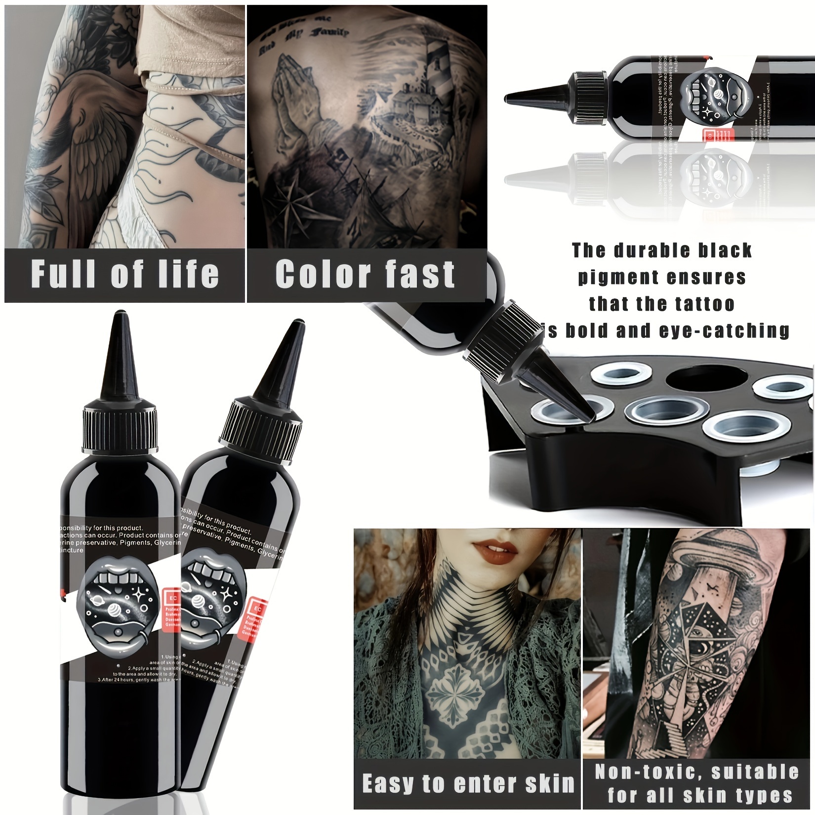 New TBK Tattoo Ink 30ml/Bottle Black Supply Permanent Tattoo Ink Black Art  Tattoo - Super Black