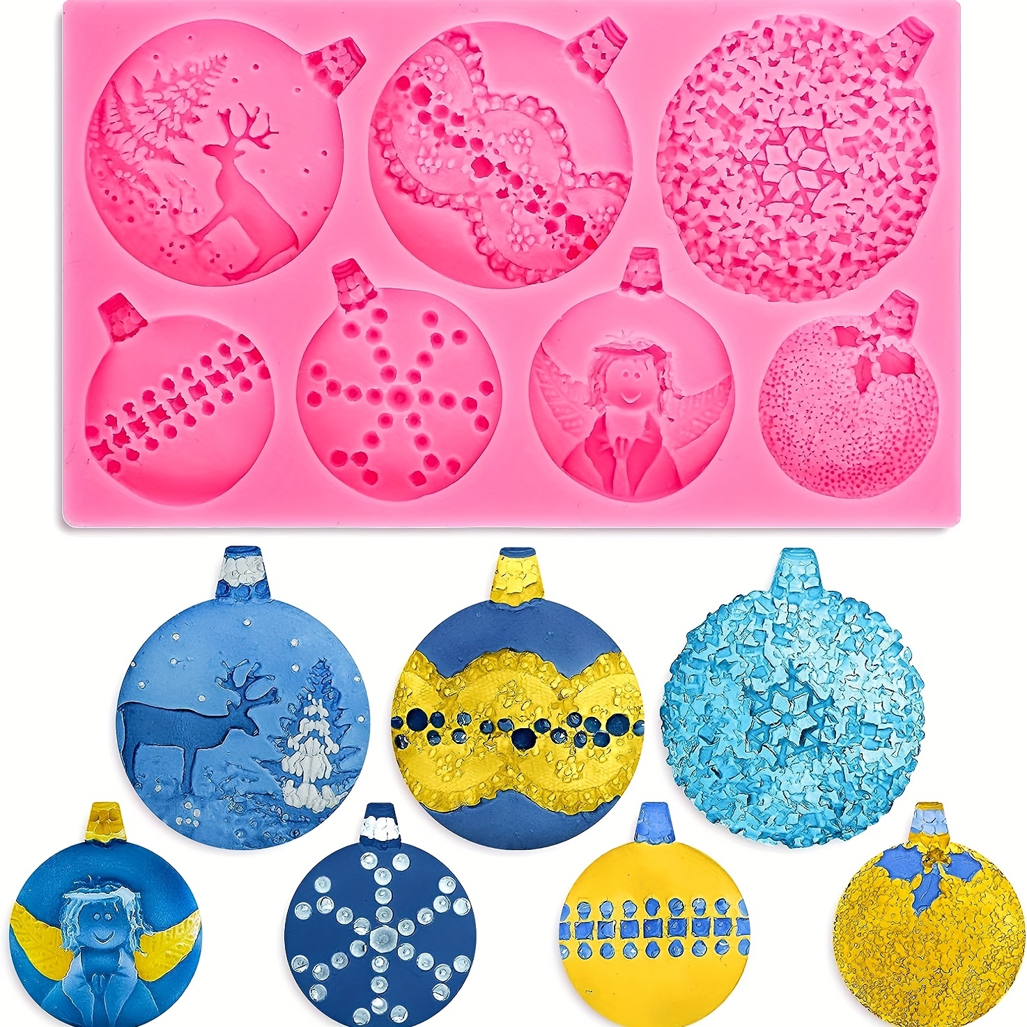 1pc, Moule À Fondant Lumineux Boule De Noël, Moule En Silicone 3D, Moule À  Bonbons De