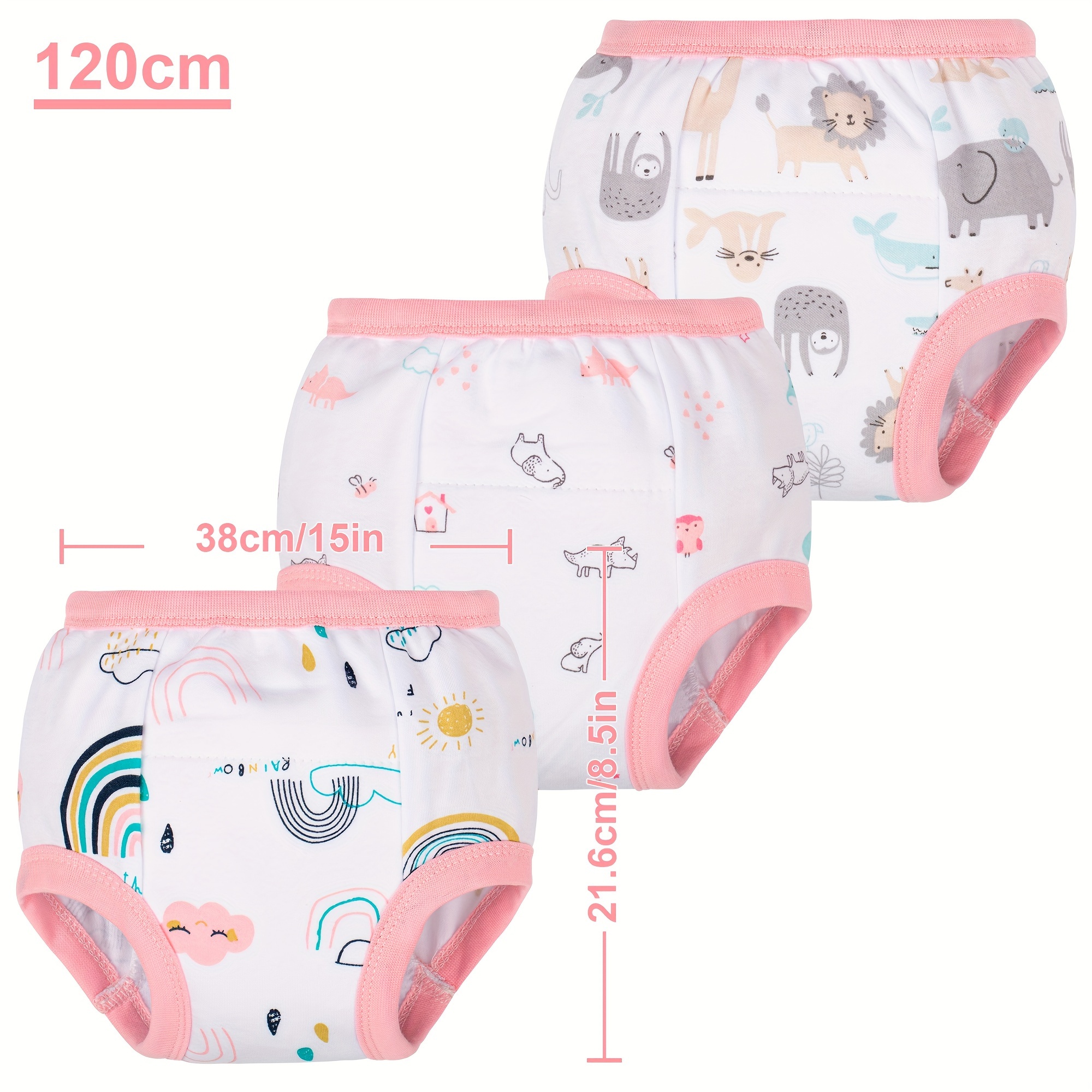 6 Pack Reusable Potty Training Underwear Breathable Toddler Pee