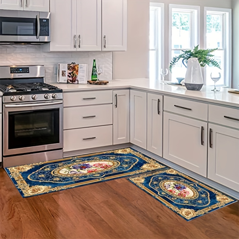 Kitchen Theme Anti Fatigue Kitchen Rugs, Vintage Absorbent Non Slip  Cushioned Rugs, Stain Resistant Waterproof Long Strip Floor Mat, Comfort  Standing Mats, Living Room Bedroom Bathroom Kitchen Sink Laundry Office Area  Rugs