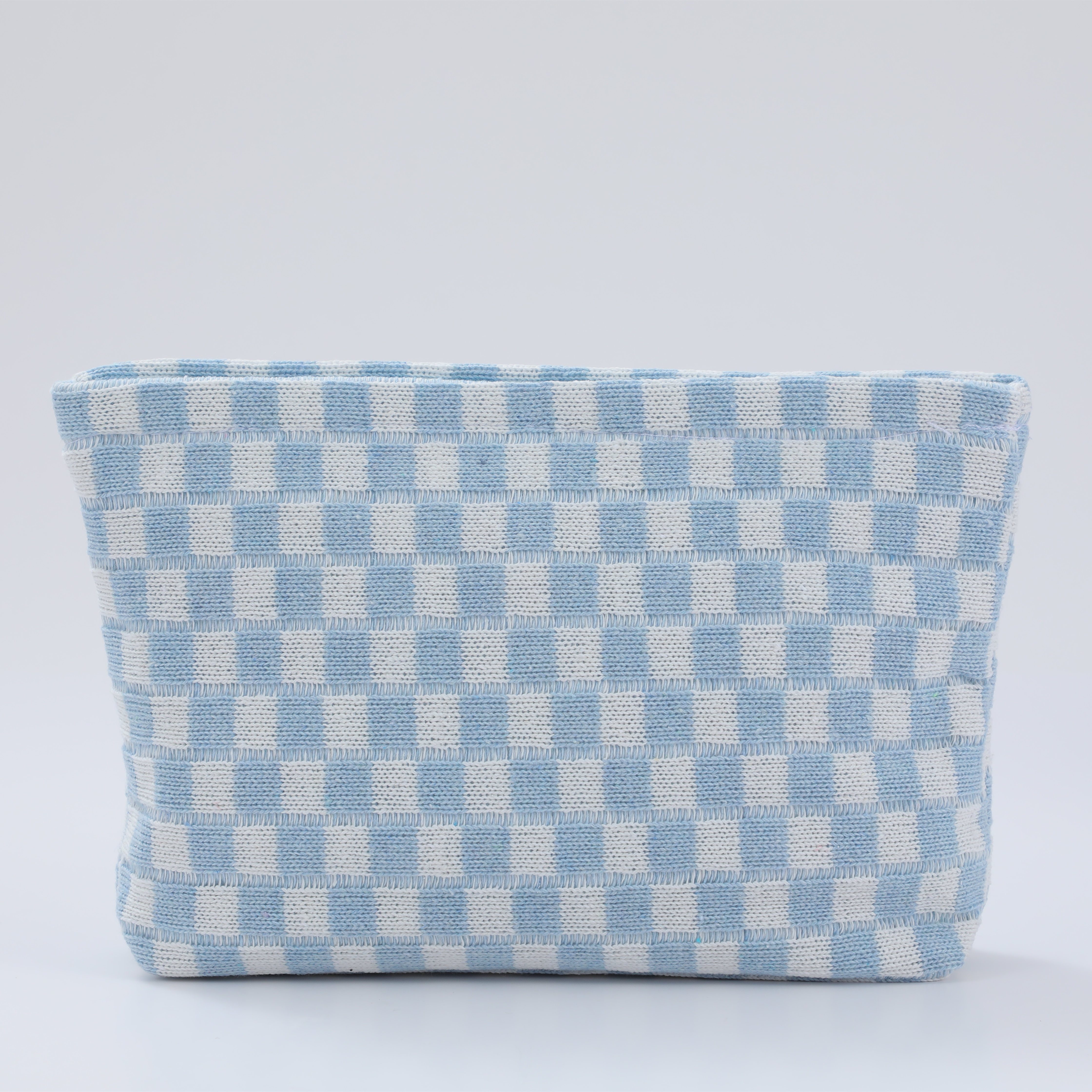 TEMU Popular Fleece Chessboard Makeup Bag Autumn And Winter Knitted Portable Large Capacity Wash Bag Multifunctional Storage Bag