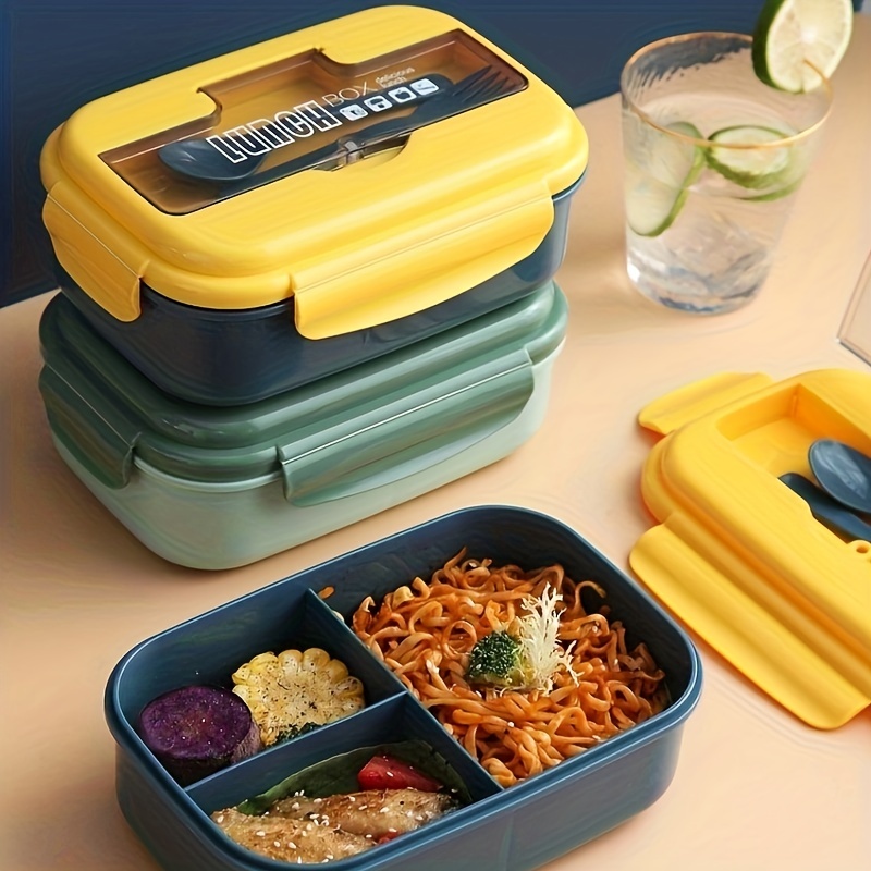 1pc Multi-grid Lunch Box, Simple Clear Plastic Lunch Box For Dinner Table