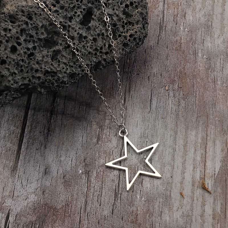 Silver Plated Star Charm Hollow Vintage Pendant Y2k Charms - Temu