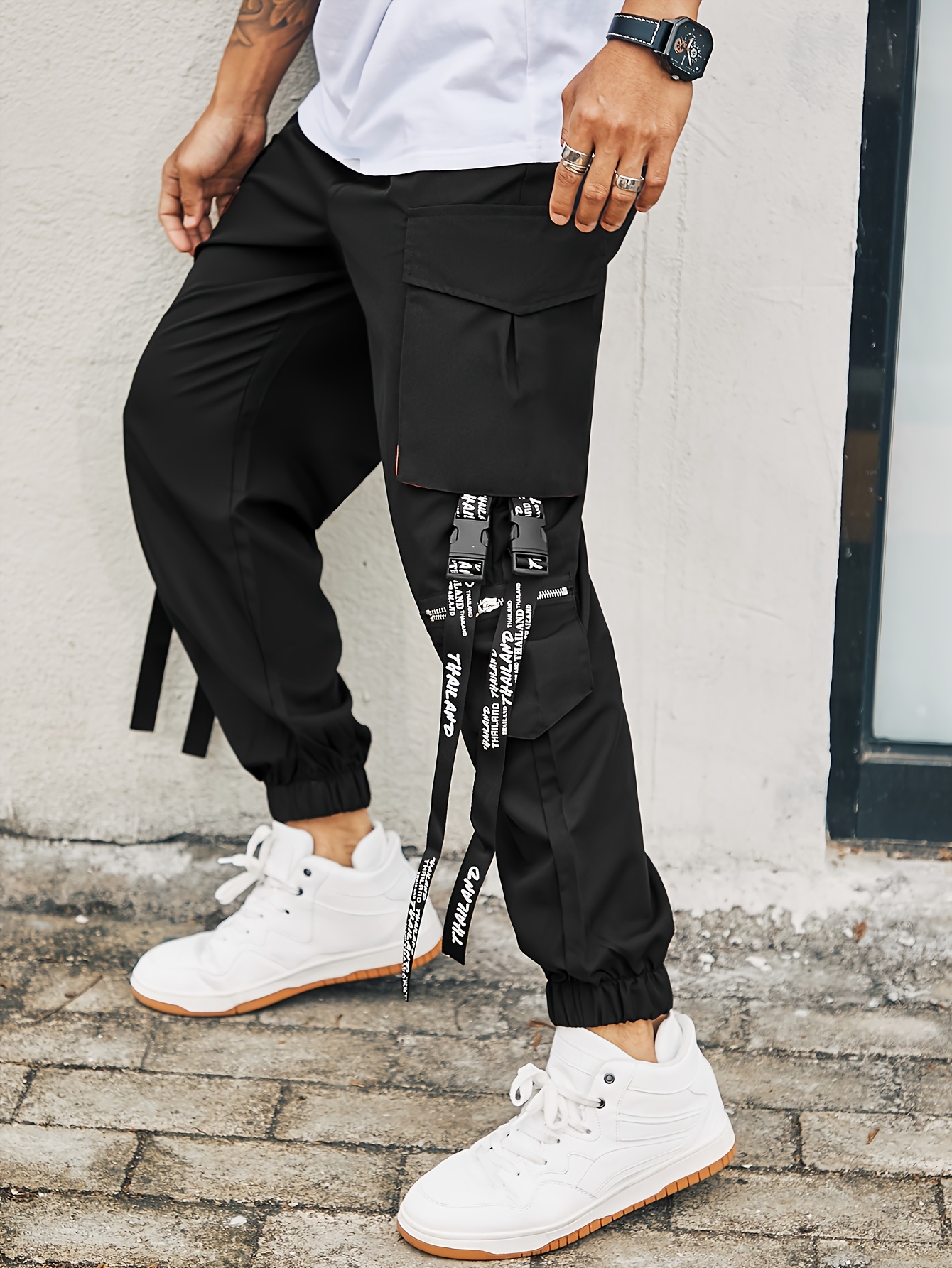 WANYNG pants for men Men's Fashion Casual Large Size Zipper