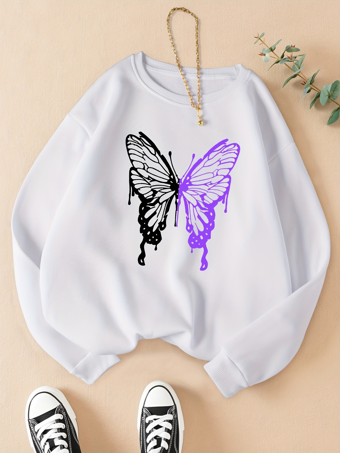 Butterfly print online sweatshirt