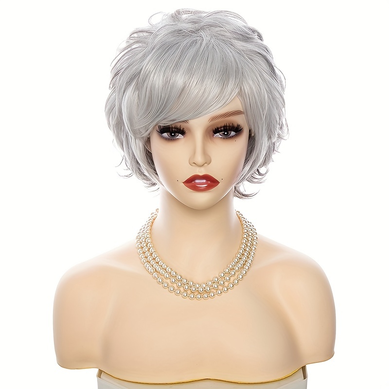 Natural Curly Short Wavy Pixie Cut Wigs Bangs Soft Stylish - Temu