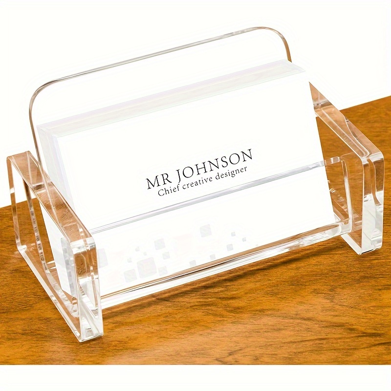 Stylish Clear Acrylic Business Card Holders: Keep Your Desk - Temu