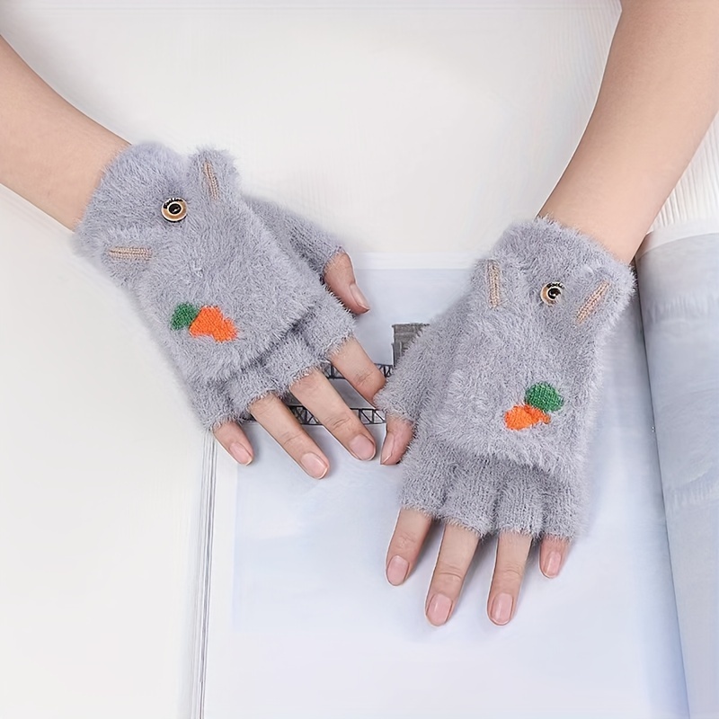 Mink Gloves Cute Soft Winter Warm Touchscreen Gloves Women Men Fluff Fingerless  Gloves Outdoor Knitted Mittens Riding Glove - Gloves & Mittens - AliExpress