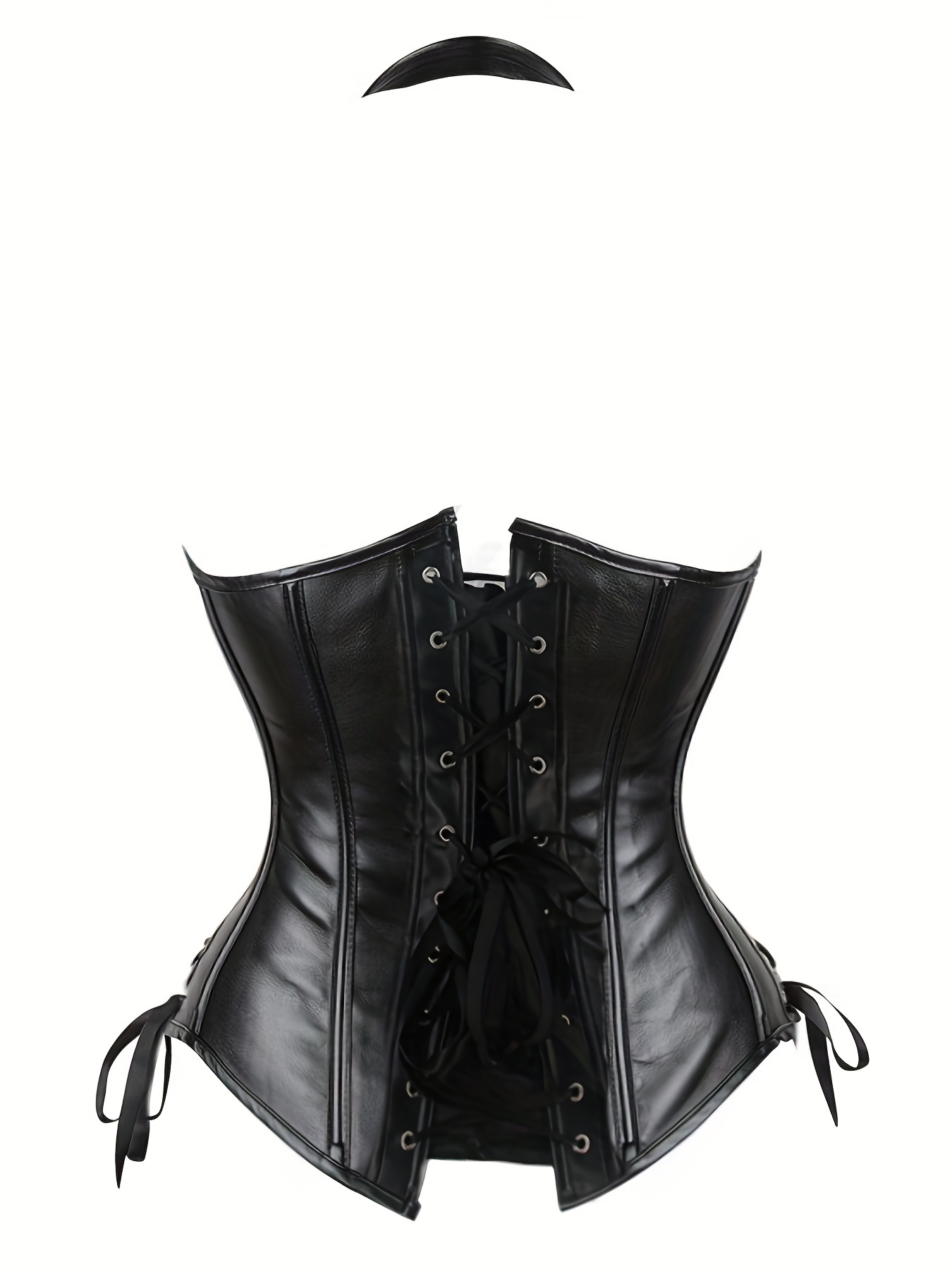 Waist Shaping Halter Shapewear Bustiers Gothic Pu Leather - Temu