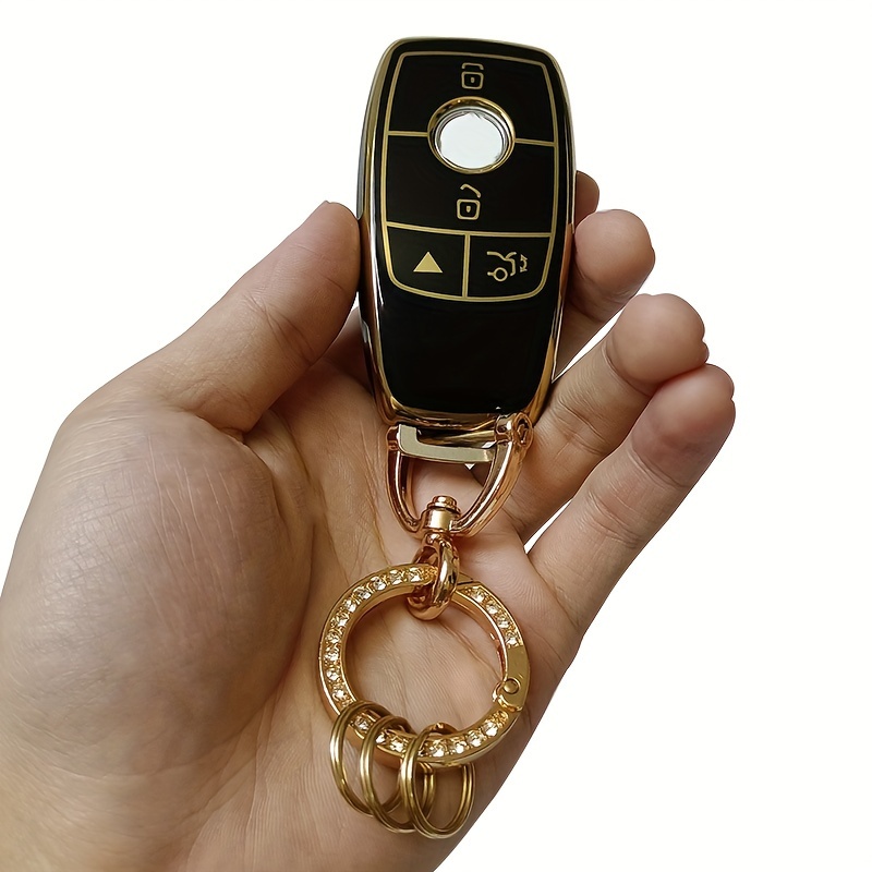 2 Pack 3d Logo de voiture Porte-clés en métal Chrome Remplacement de clé de  voiture Compatible avec Mercedes Benz Accessoires Cadeau de famille Pour  Hommes Femmes Gif élégant