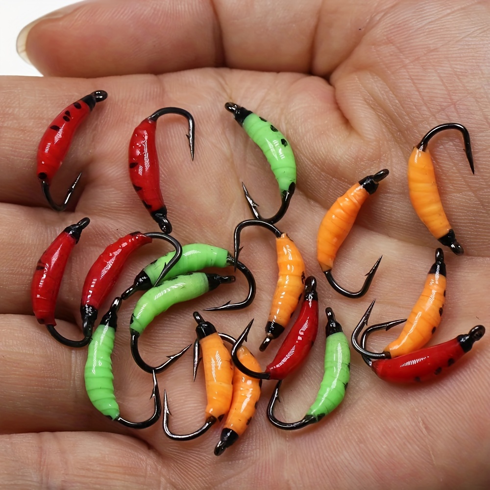 5/6pcs Bionic Earth Worm Fly Nymph Bugs For Trout Perch Bluegill Whitefish,  Fly Fishing Lures