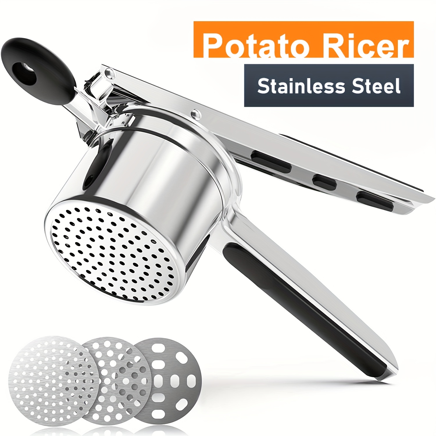 Potato Ricer Masher Heavy Duty Stainless Steel Press Mashed Potatoes Kitchen