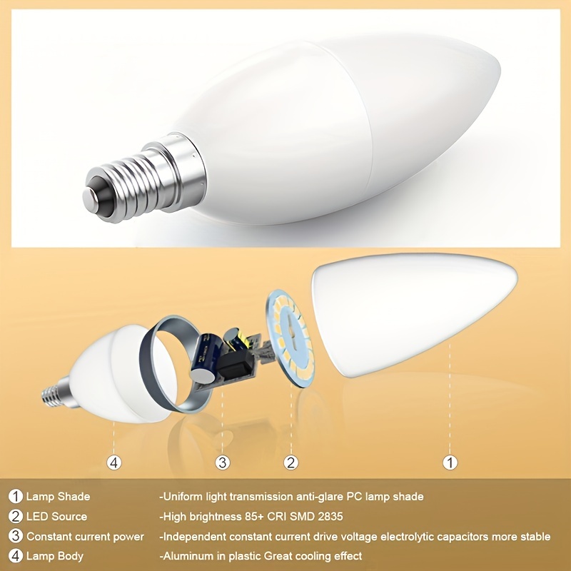 E14 LED Corn Bulbs 12W LED Candelabra Light Bulbs 100W Incandescent Bulbs  Equivalent 12W LED Candle Bulbs,Daylight White 6000K,E14 Small