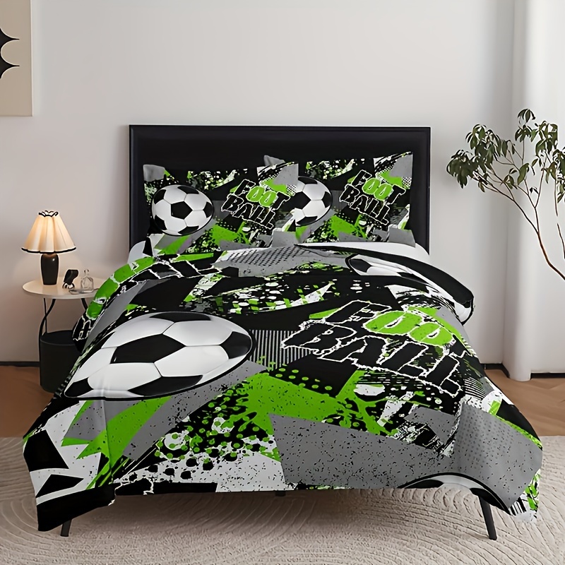 Image of 3pcs Fashion Sports Football Letter Duvet Cover Set