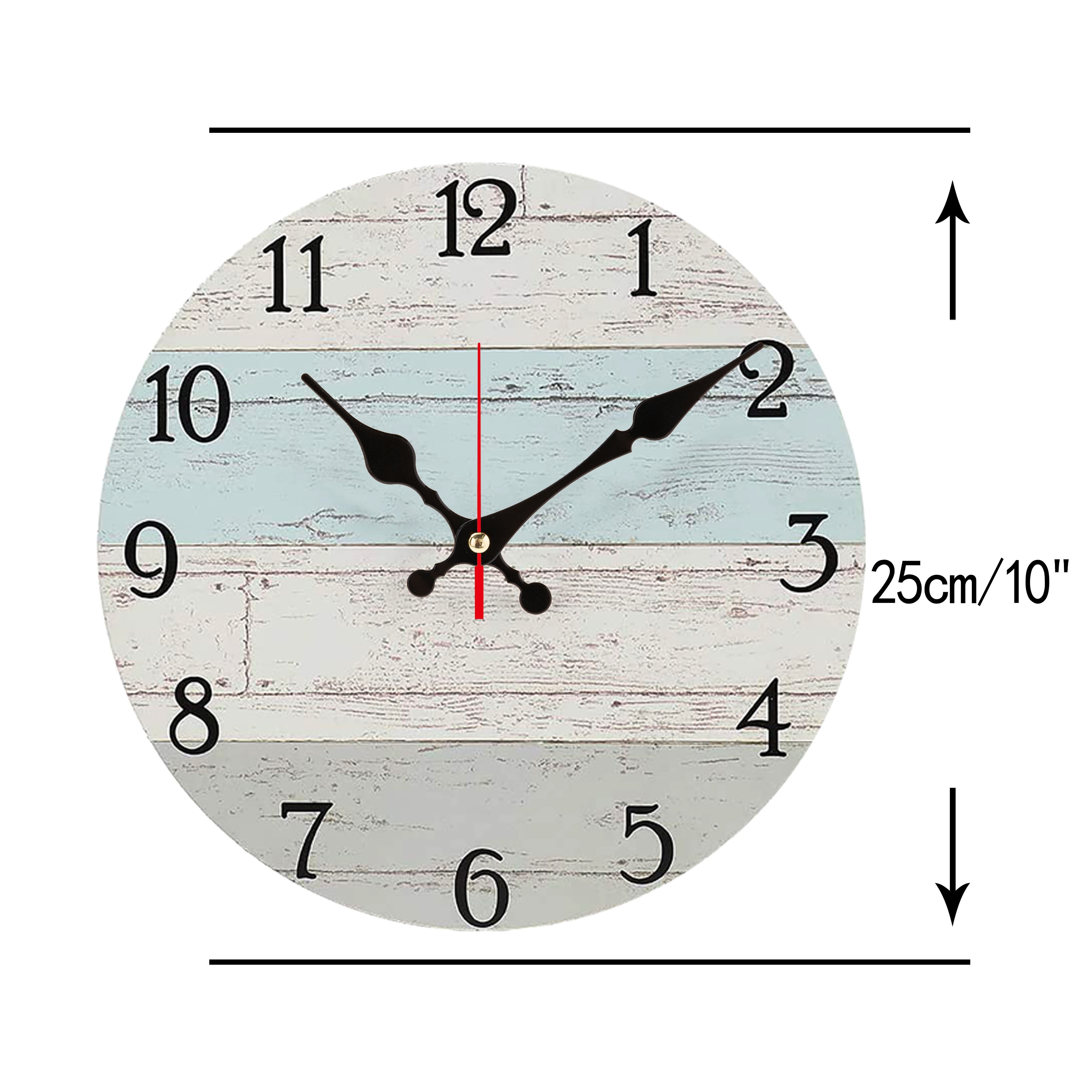 Reloj de pared moderno con esfera de nogal de madera, gran decoración de  pared simple, marco de metal, reloj silencioso sin tictac para decoración  de