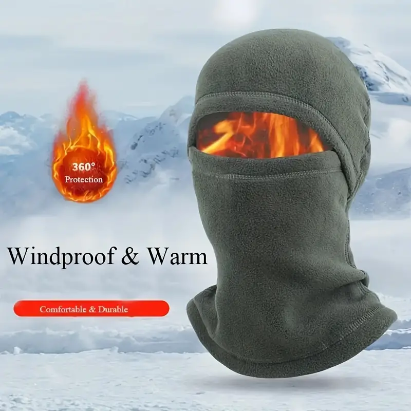 Temu Winter Ski Mask, Winter Windproof Warm Face Mask Cover for Extreme Cold Weather, Polar Fleece Hood for Men & Women, Best Gifts for Sports Lovers
