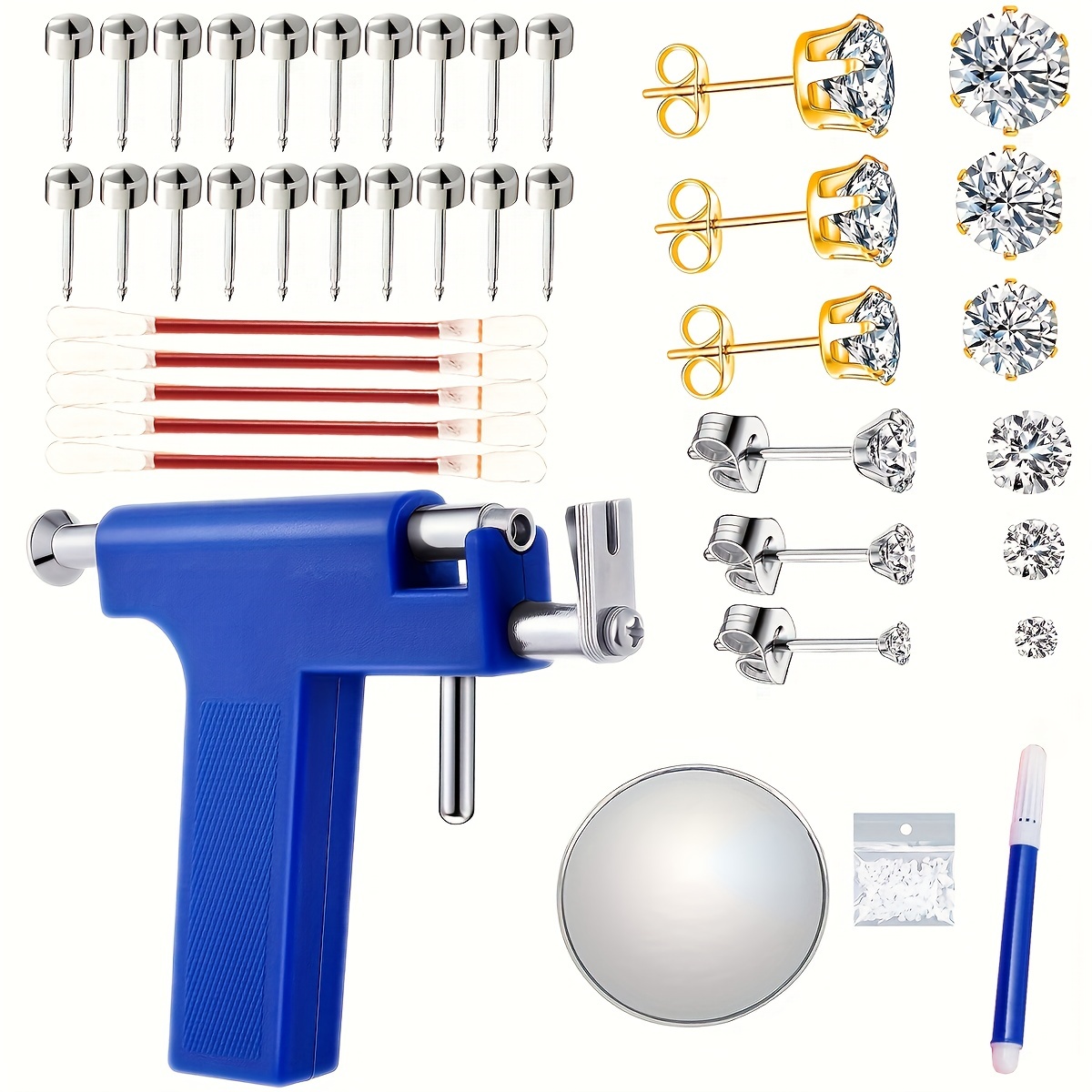 Flipkartcom  Buy THERMO Ear piercing Studs 12 piece24 piece made from  316L Surgical Steel Sterile medical class stainless steel for Ear  Piercing Gun Nickel Stud Earring Online at Best Prices in
