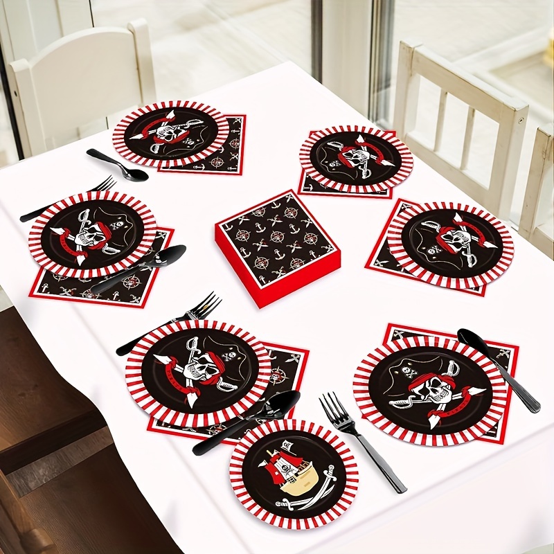 Pirate Theme Party Tableware Set Party Paper Plates Pirate - Temu Canada