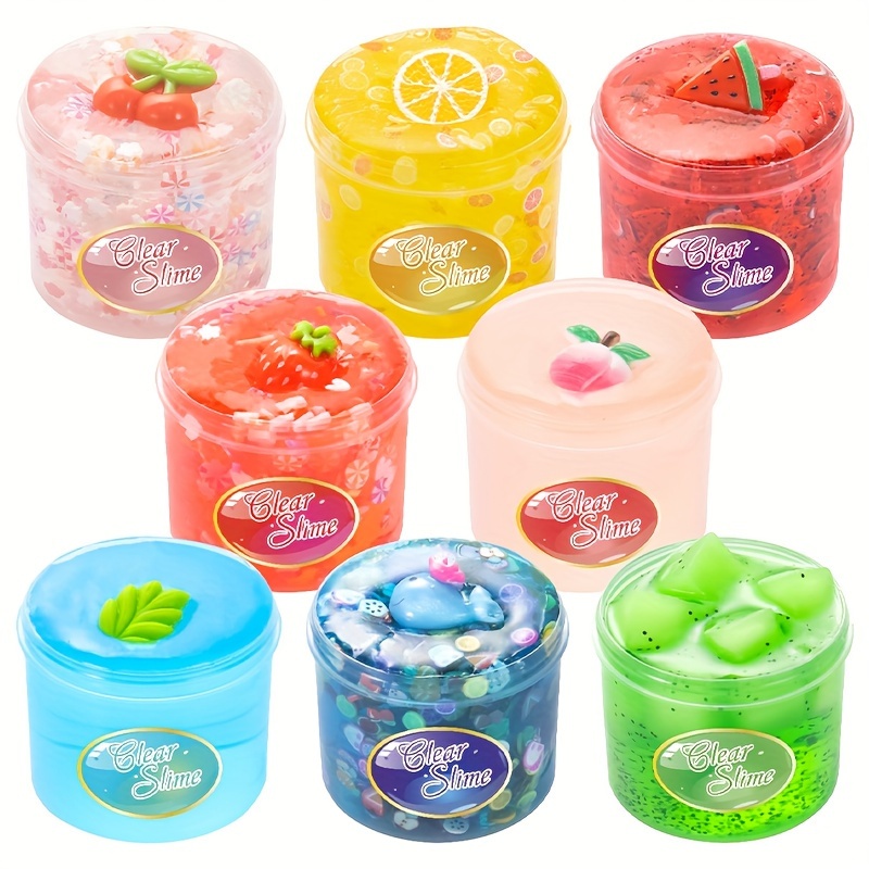 Kits de slime pour filles et garçons, tranches de fruits cristal