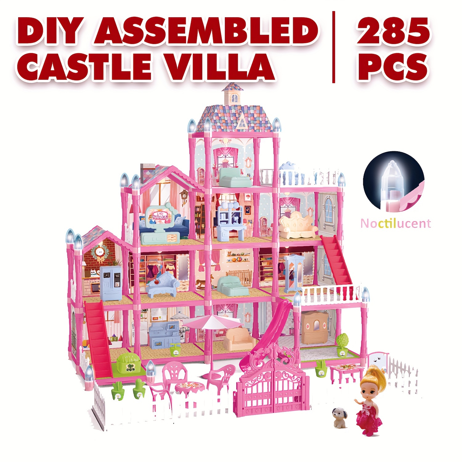 Children's Game House Princess Dream Castle Villa Toys, Girl's House Doll  House, Equipped With Self-designed Furniture Accessories - Suitable For  Birthday Gifts For Girls! Thanksgiving/christmas Gifts - Temu