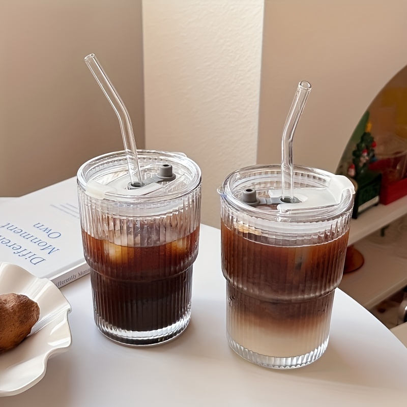 Scoozee Iced Coffee Cup with Lid and Straw Set of 4 France