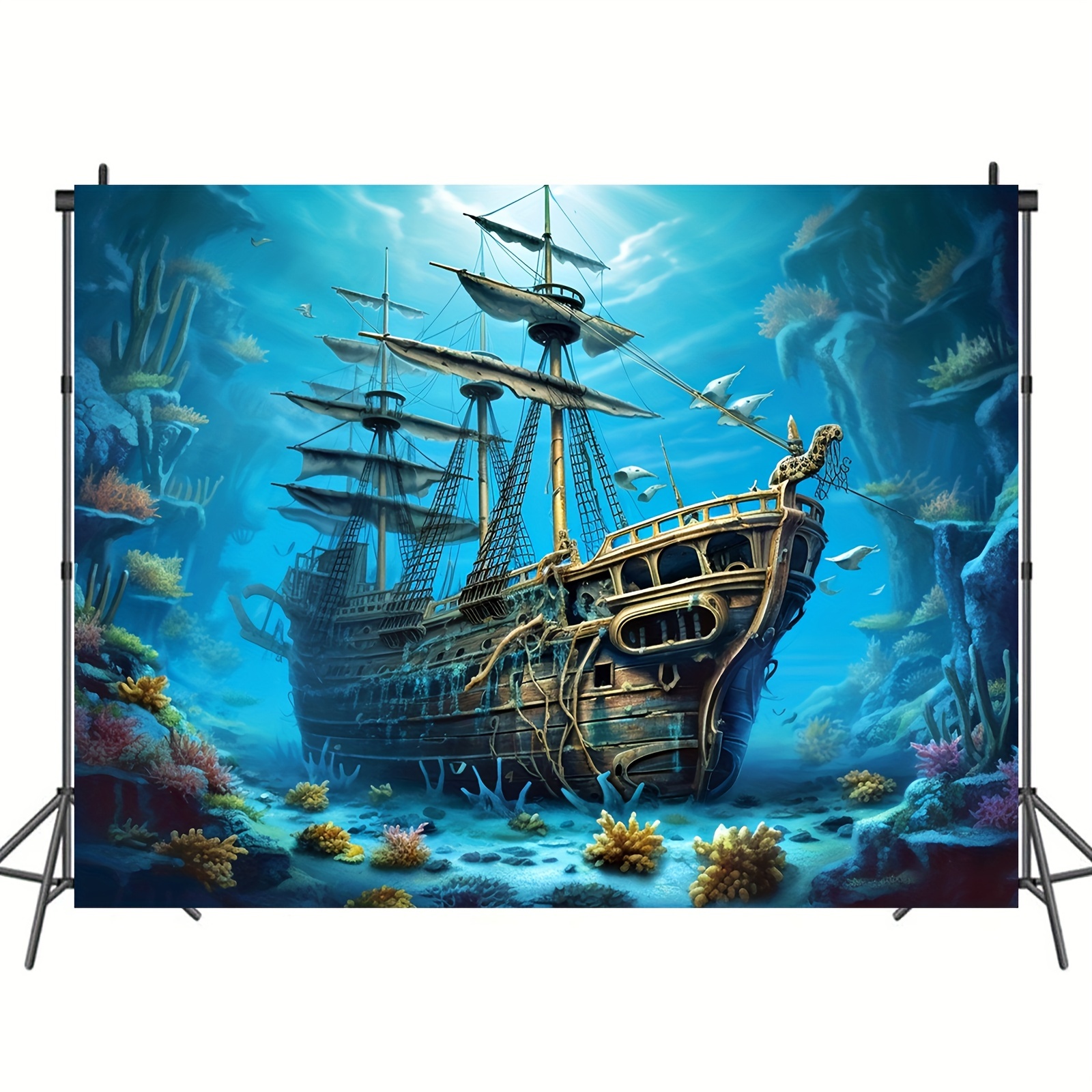 Underwater Scene Modern Background Photo Props Polyester - Temu