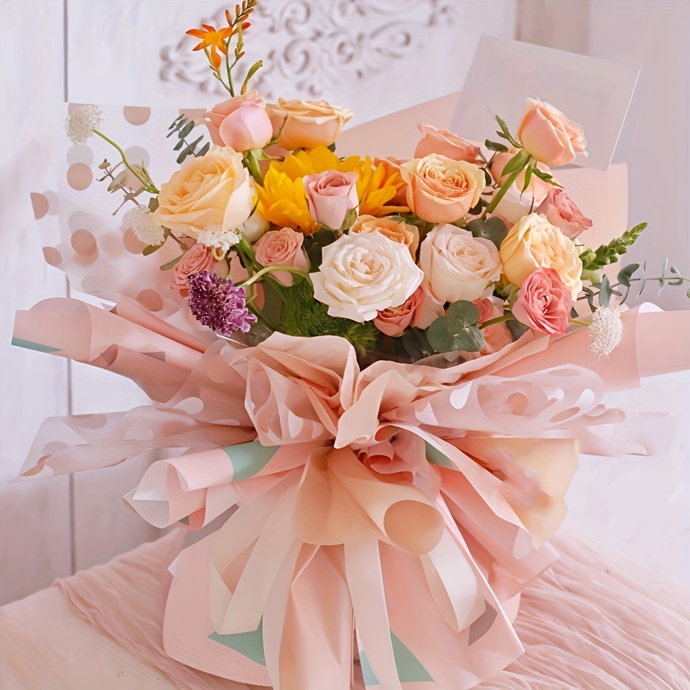Flower Wrapping Paper Bouquet Flower Bouquet Wrapping Paper - Temu