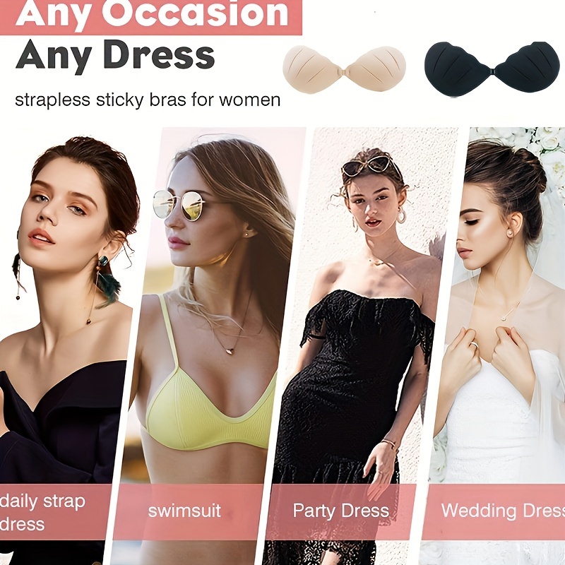 Women Self Adhesive Silicone Up Invisible Bra Breast Pasty Nipple Cover  Party