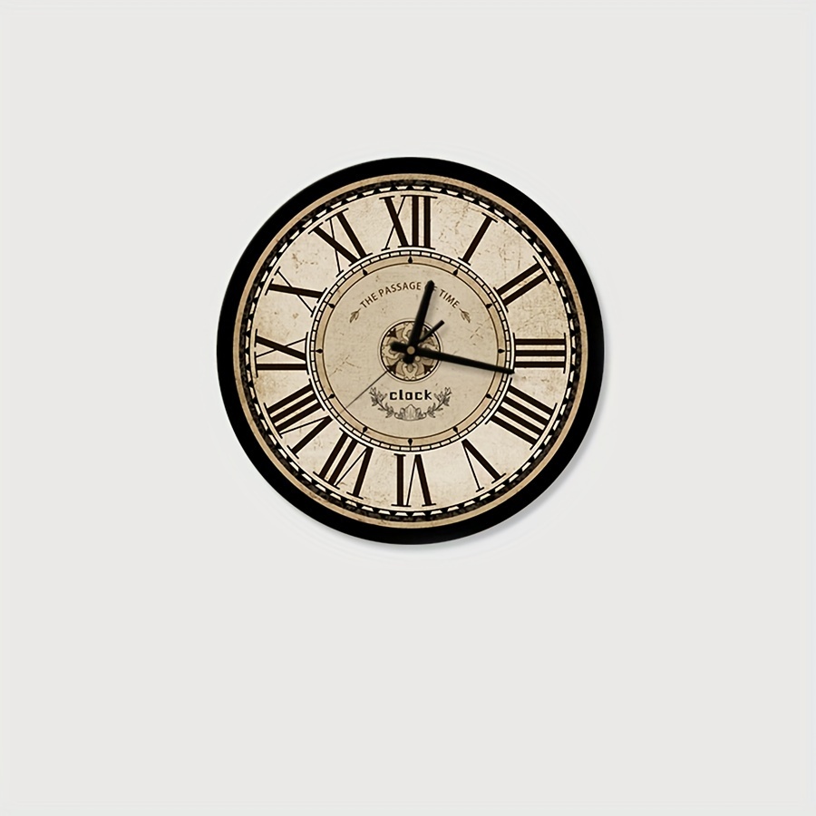 1pc American-style Clock, Nordic Wall Clock, Silent Creative Fashion  Hanging Clock, Retro Art Restaurant Clock, Wall-mounted Flat Printing  Crystal Cer