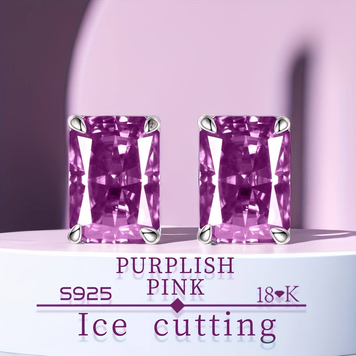 4 Carat +4 Carat 925 Sterling Silver Stud Earrings Ice Cut - Temu