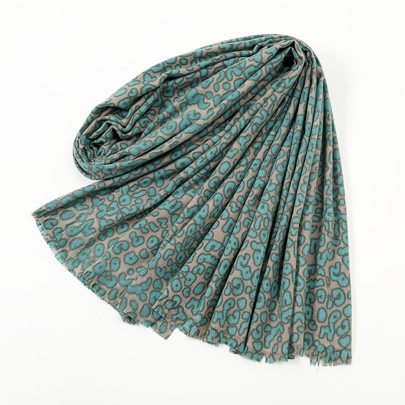 Leopard Print Short Tassel Scarf Warm Shawl