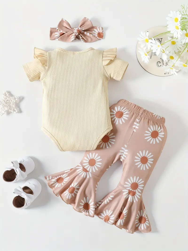 Baby Girls Cute Plain Color Short Sleeve Onesie Bowknot - Temu United  Kingdom