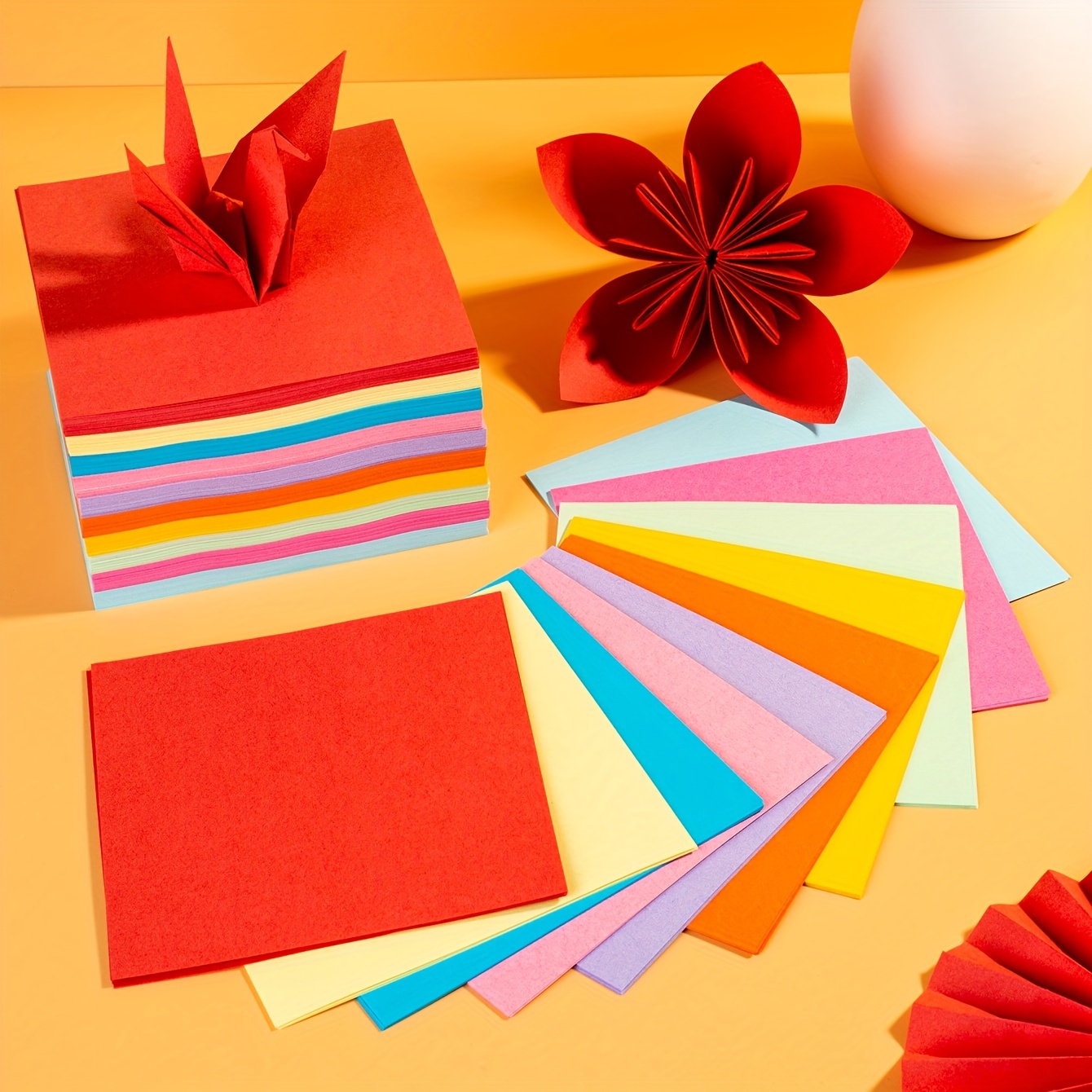Carton de papier coloré carré fait main pour enfants, matériel de  bricolage, mille grues, rose, 100 feuilles - AliExpress
