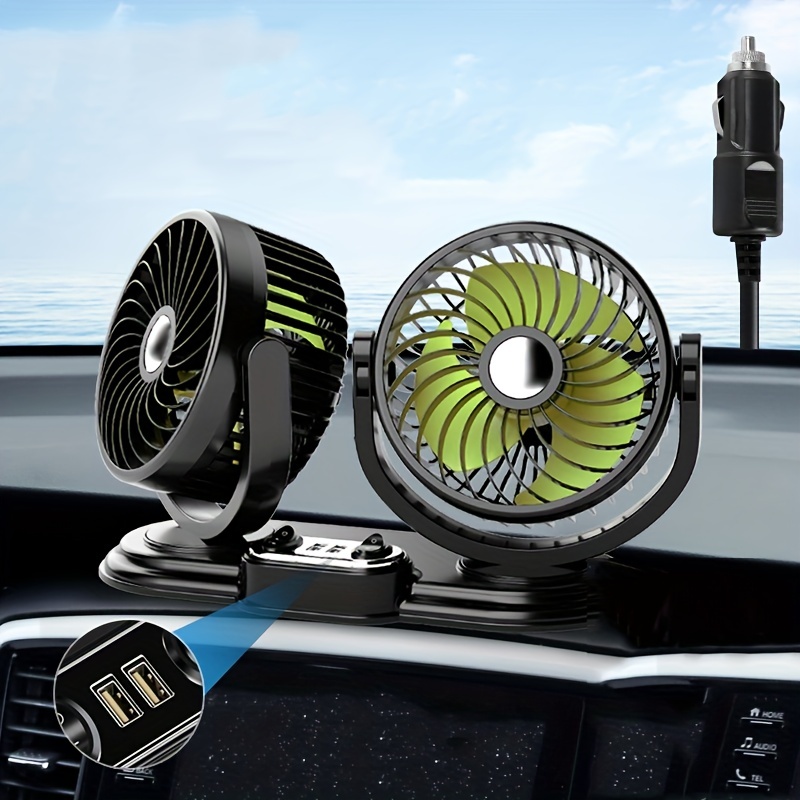 Acheter Ventilateur de voiture ventilateur de refroidissement de voiture  double tête Usb ventilateur de voiture 2 vitesses réglables pour  refroidisseur automatique ventilateur d'air accessoires de voiture  ventilateur pour voiture