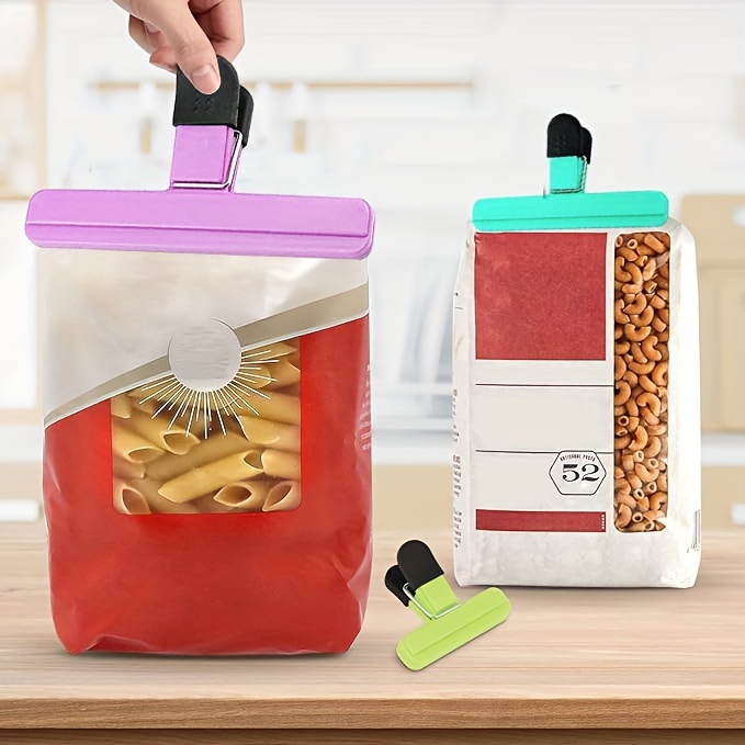   12 18 24pcs food bag chip clips heavy duty bag sealing clips   keeping airtight clamp moisture proof and dust proof clamp for   plastic bags and snack bags kitchen organizers and storage kitchen accessories kitchen gadgets details 4