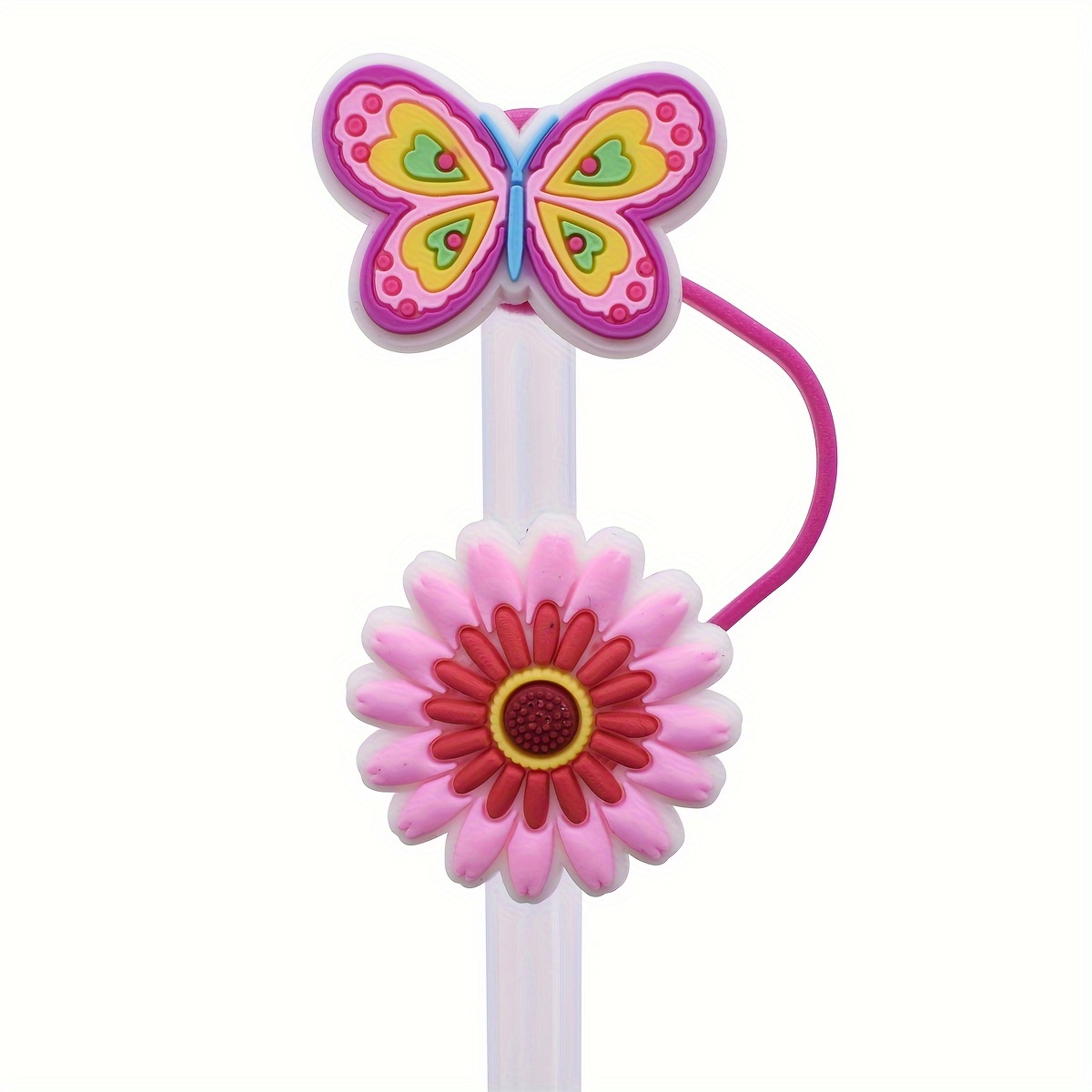 Straw Tips Cover, Reusable Straw Toppers, Butterfly Flower Silicone Straw  Sleeve , Decorative Straw , For Party Favor Bags,friends Gathering,  Dustproof Straw Covers, Party Supplies, Thanksgiving Chrismas Halloween  Gifts - Temu