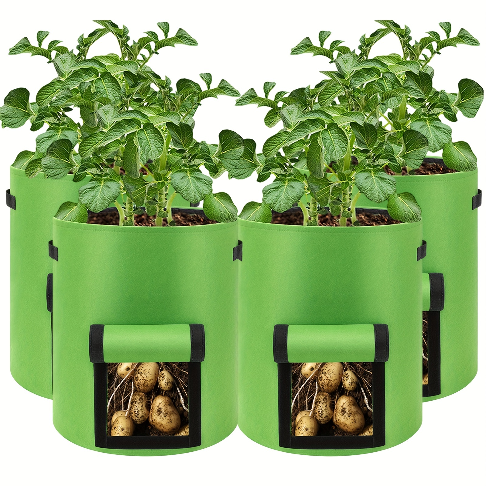 Potato Grow Bags, Planting Growing Bag With Flap And Handles Plant  Container Planter Pot For Potato Flowers Mushroom Tomato And Vegetables,  Green, 7 Gallon/10 Gallon - Temu