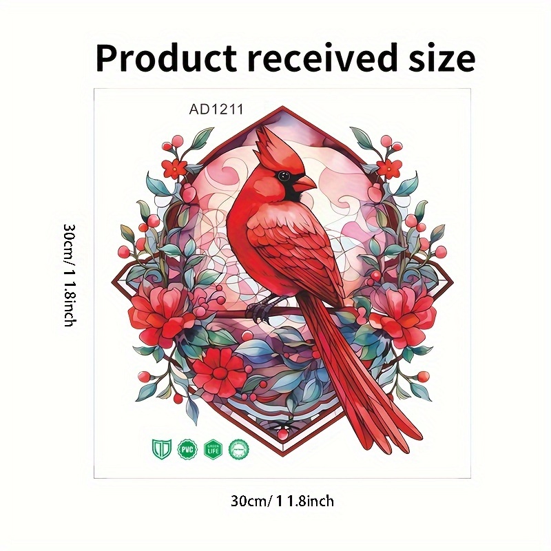 Cardinal Sticker, Red Cardinal Art, Red Bird, Vinyl Waterproof