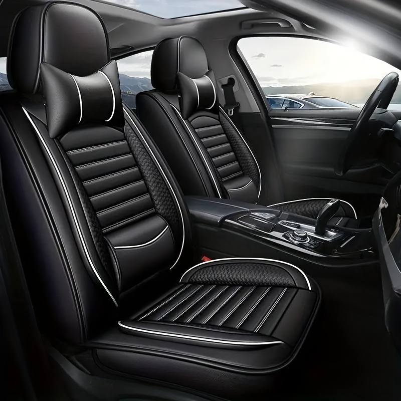 Vente housses de sièges auto en cuir artificiel (noir/blanc) en