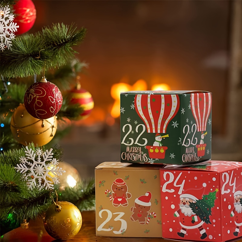 Christmas Advent Calendar Boxes Gifts Candy 24 Days - Temu